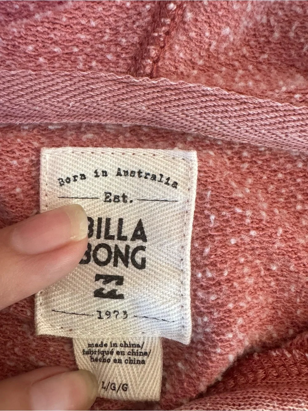 Billabong Girls Rose Pink Hooded Pullover